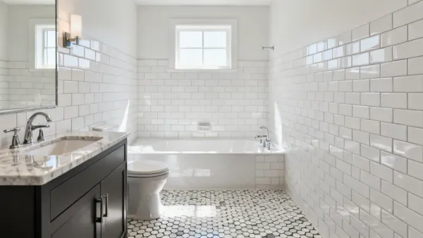 Residential bathroom tile renovation